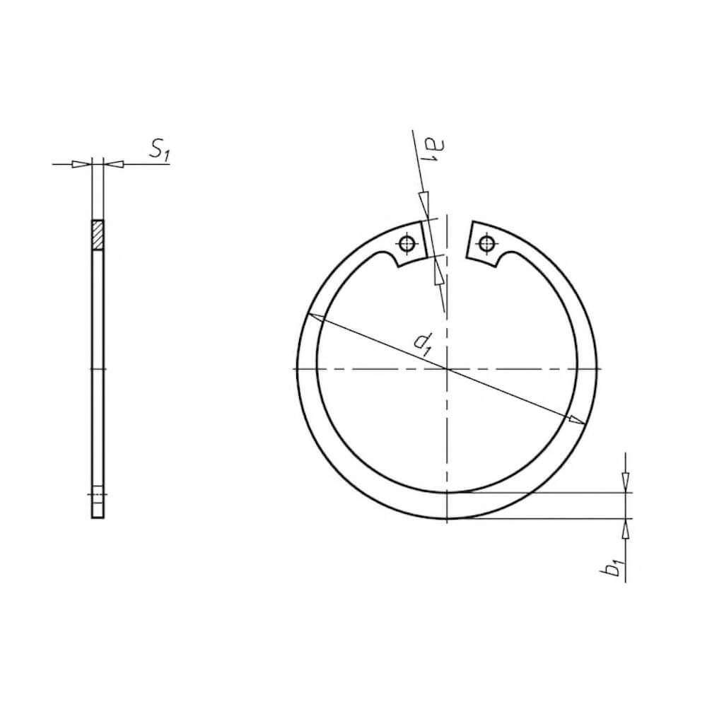 42 mm DIN 472 Sicherungsring für Bohrungen Sprengring