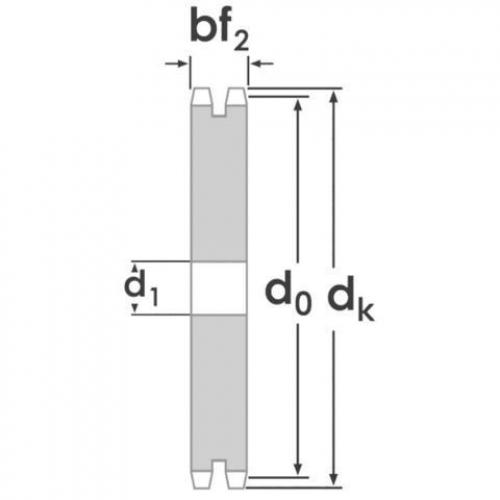 Kettenradscheibe KS 08 B-2 Z=17 (1/2 Zoll x 5/16 Zoll)