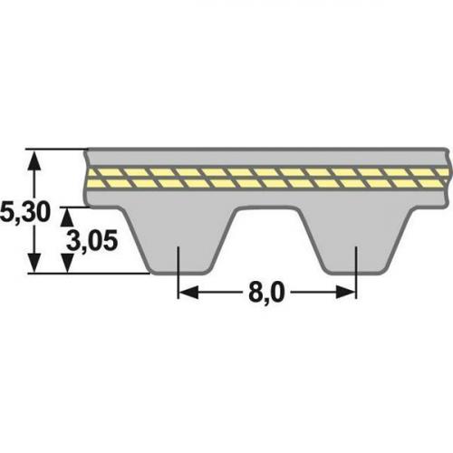 Zahnriemen Meterware S8M - 15 mm Neoprene/Glas