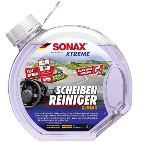 SONAX XTREME ScheibenReiniger Sommer gebrauchsfertig 3 Liter - ergibig bis zu 6L