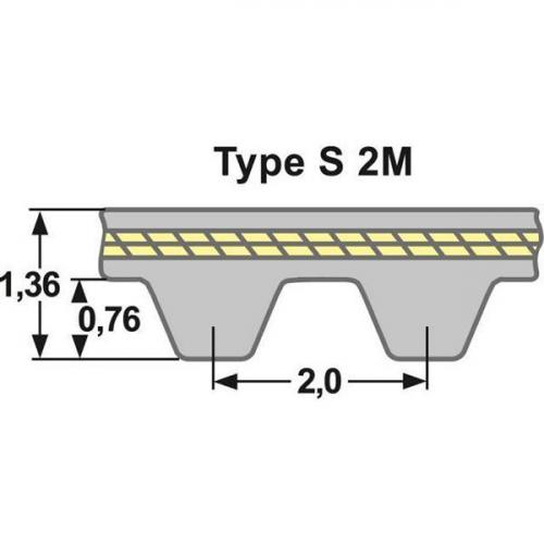 Zahnriemen Meterware S2M - 5 mm Neoprene/Glas